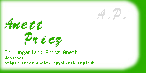 anett pricz business card